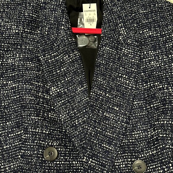Double Breasted Boucle Blazer (Color: Navy) - Picture 1 of 11